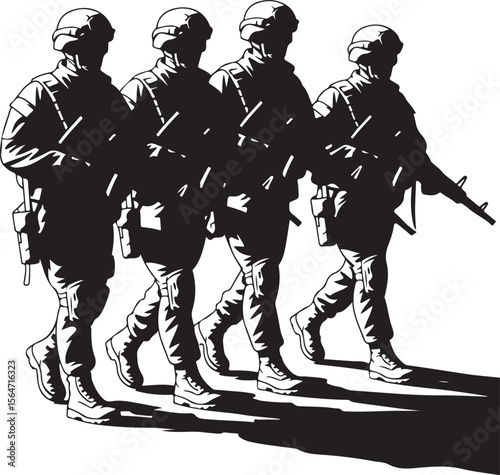 American soldiers, military, army,  vector bundle