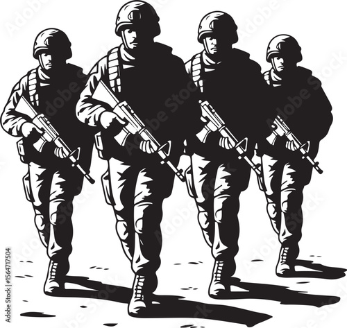 American soldiers, military, army,  vector bundle