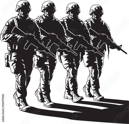 American soldiers, military, army,  vector bundle