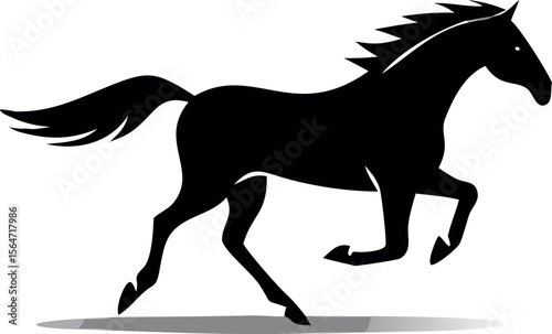  silhouette of a horse running elegant flat design