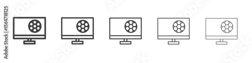 Soccer Live Match On TV icon simple illustration collection symbol