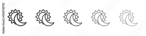 Sun and moon icon simple illustration collection symbol