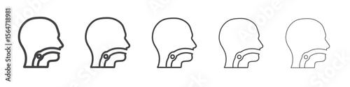 Swallowing reflex icon simple illustration collection symbol