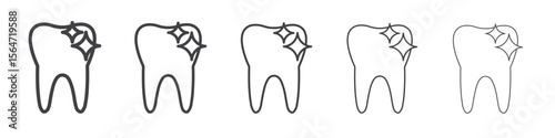 tooth cleaning icon simple illustration collection symbol