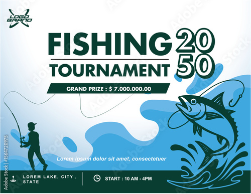 fishing competition template editable vector