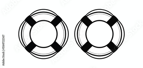 Two Simple Black and White Life Preservers