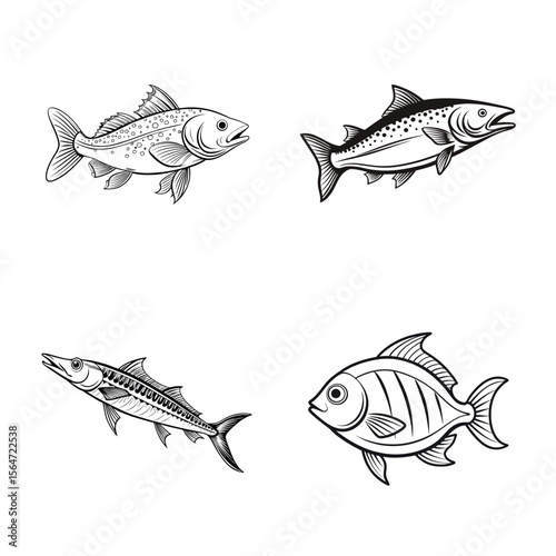 Barracudas, Humpback, Threadfin, Yellow Tang
