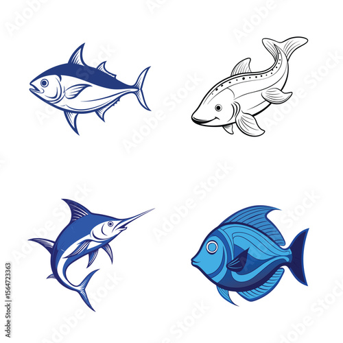Atlantic Bluefin, Beluga, Blue Marlin, Blue Tang.