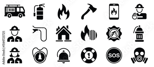Fire Safety Icons Set