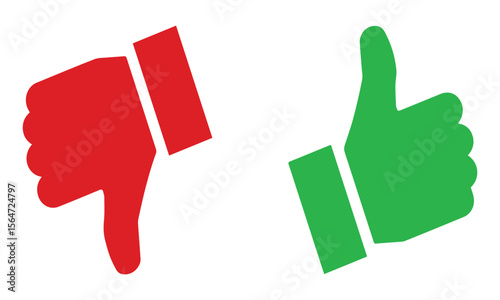 Thumb up and down icon. Like and dislike. Vector illustration eps file.