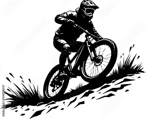  mountain biker, cycling,  bicycle, Hiking man silhouette, outdoor, sport, adventure, vector  bundle
