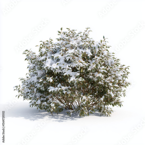 Snowy Winter Plant in Nature , PNG isolated cut out image