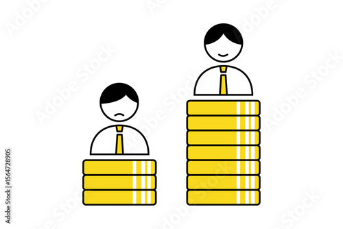 金融資産額の格差をイメージしたイラスト