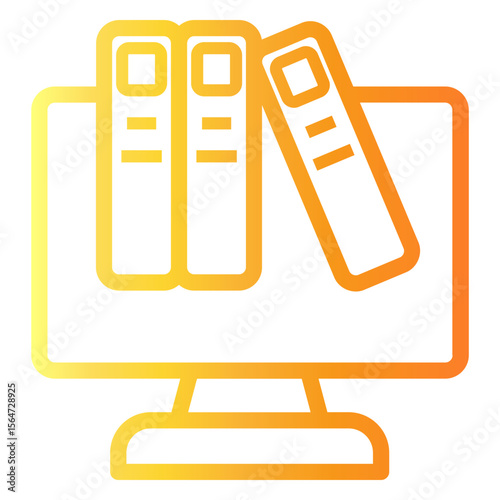 digital library Line Gradient Icon