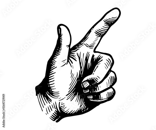 Like gestures finger vector engraving style illustration