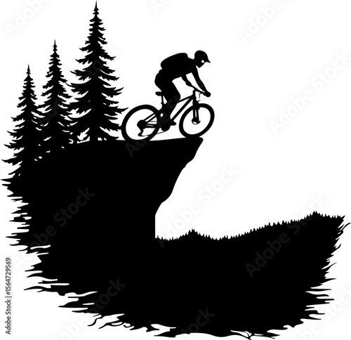  mountain biker, cycling,  bicycle, Hiking man silhouette, outdoor, sport, adventure, vector  bundle