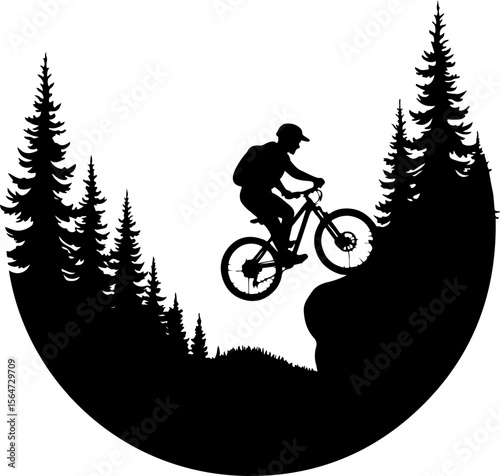  mountain biker, cycling,  bicycle, Hiking man silhouette, outdoor, sport, adventure, vector  bundle