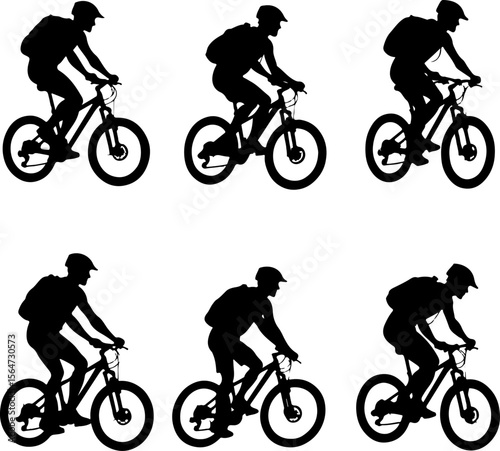 American mountain biker, cycling, bike, silhouette, outdoor, sport, adventure, bundle