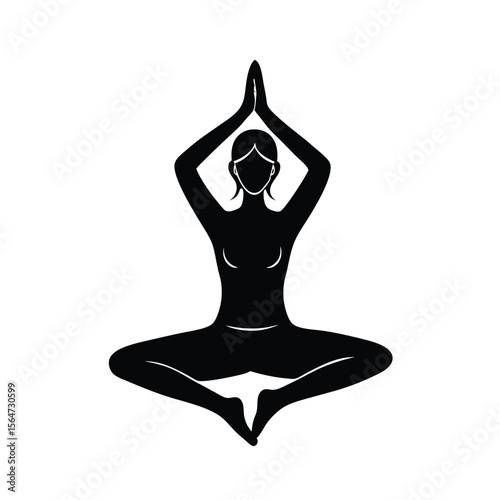 minimalist-yoga-woman-doodle--black-silhouette--ha.eps