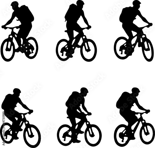 American mountain biker, cycling, bike, silhouette, outdoor, sport, adventure, bundle