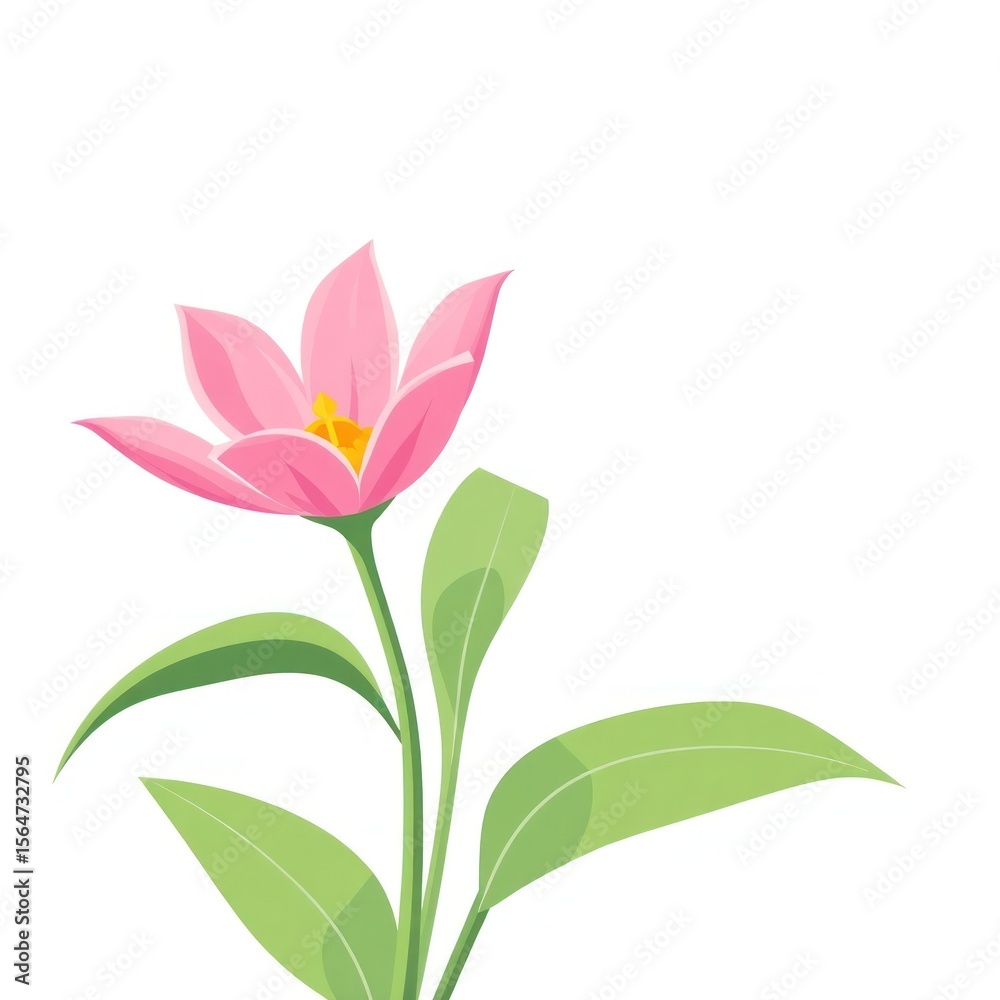 Fototapeta premium copy space for text background with flower vector 2d flat style