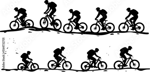 American mountain biker, cycling, bike, silhouette, outdoor, sport, adventure, bundle