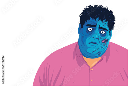 Cartoon vector illustration of a Halloween zombie character