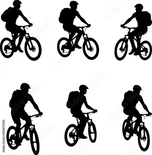 American mountain biker, cycling, bike, silhouette, outdoor, sport, adventure, bundle