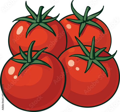 Illustration of Fresh Red Tomatoes