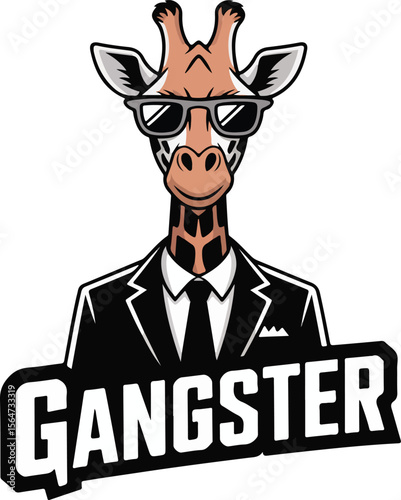 Gangster Giraffe Transparent isolated vector