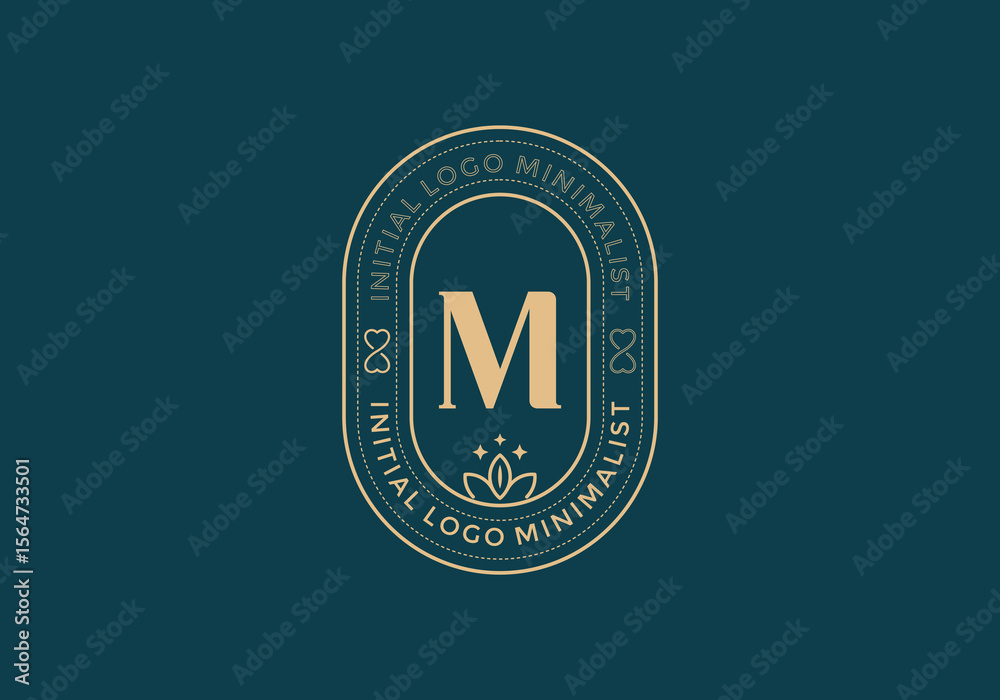 Fototapeta premium Elegant Initial M minimal logos in retro style