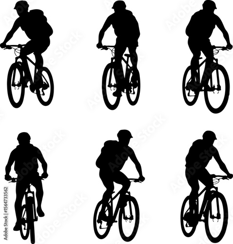 American mountain biker, cycling, bike, silhouette, outdoor, sport, adventure, bundle