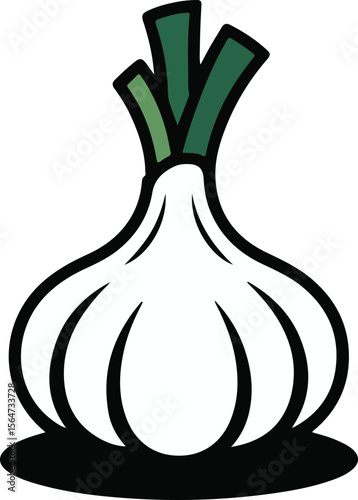 Fresh garlic bulb, bursting with flavor and nutritional value Transparent isolated vector