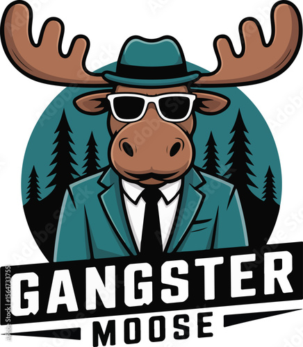 Gangster Moose cool gangster Transparent isolated vector