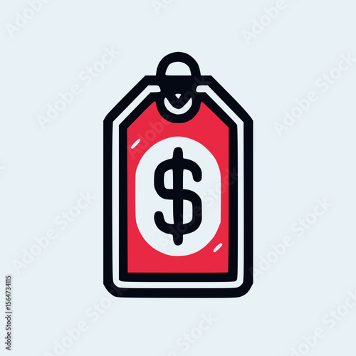 Price tag with dollar sign, currency indicator