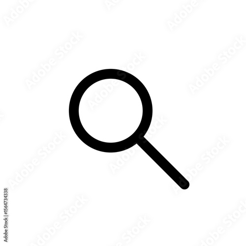 Search animated icon SVG with hover effects changes color black to dark gray increases size 10 percent. Magnifying glass outline vector transparent background