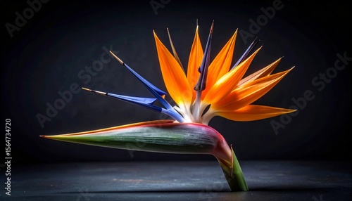 Bird of Paradise Flower with Dark Background 