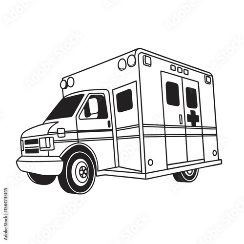 Ambulance Vehicle Outline Vector