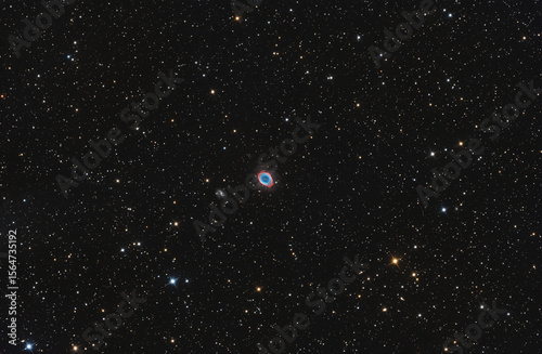 Planetary nebula Messier 57 (Ring nebula) in Lyra constellation, taken with amateur telescope.
