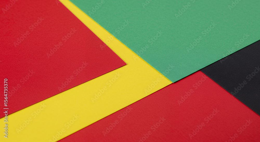 Colorful Paper Layers: Red, Yellow, Green, Black Texture Background. Abstract Design, Bright Colors, Geometric Shapes, Craft Supplies! Colorful Paper Layers: Red, Yellow, Green, Black Texture Background. Abstract Design, Bright Colors, Geometric Shapes, Craft Supplies!