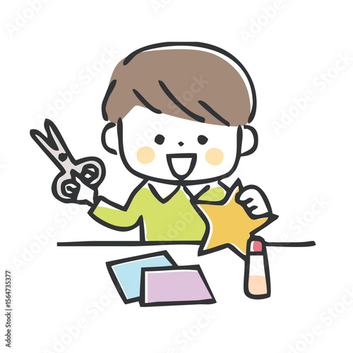 工作をする男の子