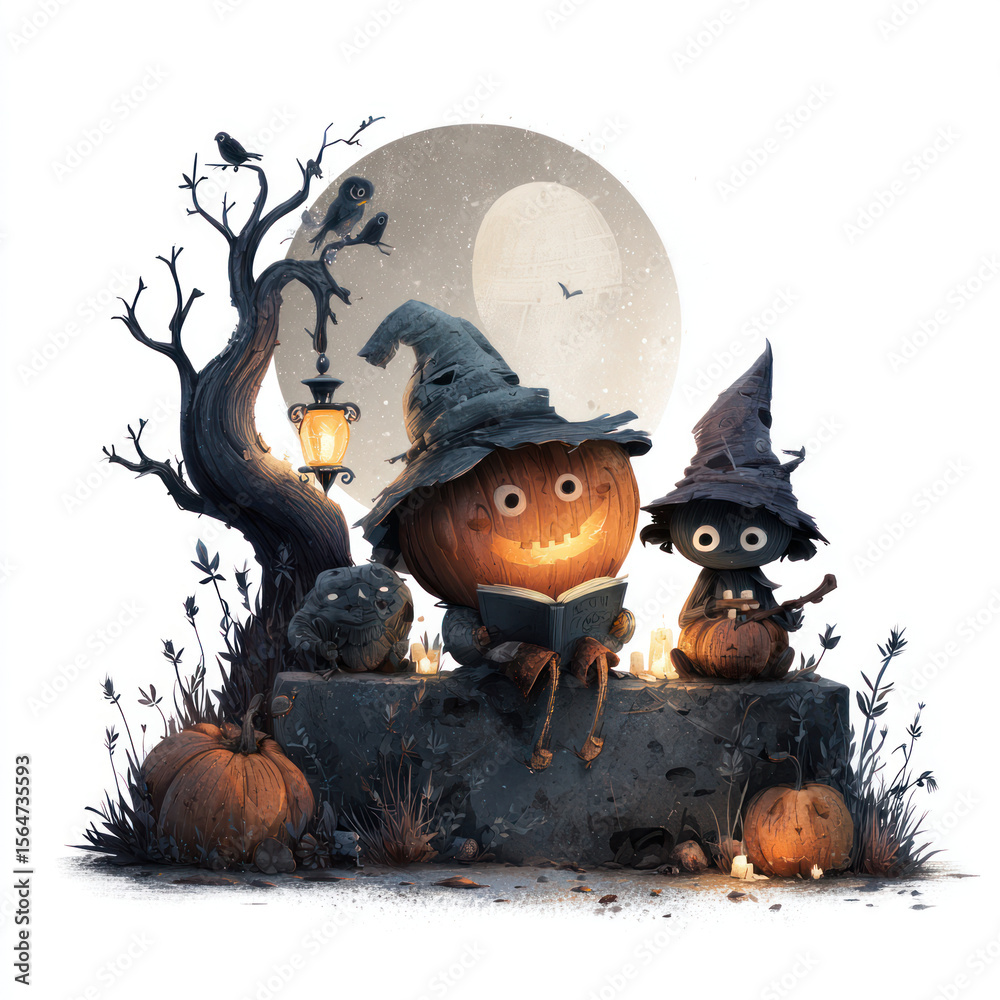 Fototapeta premium halloween background with pumpkin