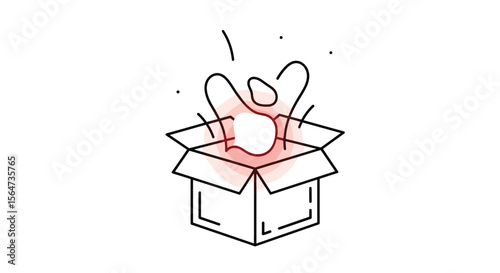 Surprise in a box with magical reveal