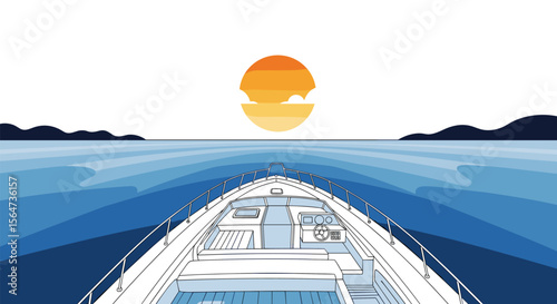 Sailing into the Sunset on the Open Sea