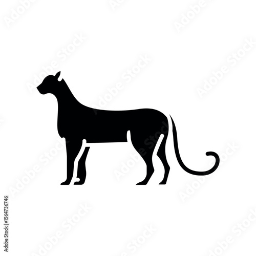 Jaguar black flat icon for digital and print projects. South american animals.