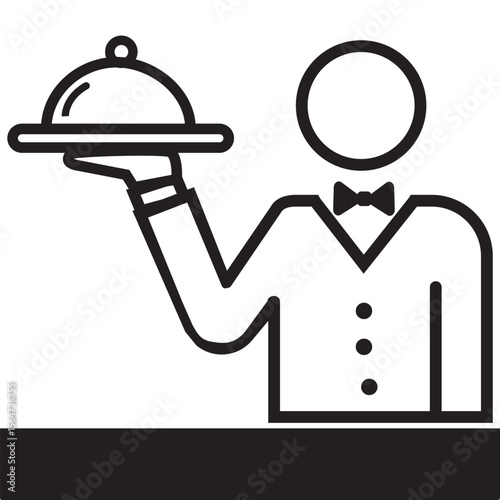 Room service icon. Trendy linear Room service logo concept on white background from Hotel and Restaurant collection. vector, sign, symbol