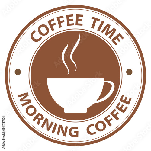 Coffee time and morning coffee stamp paper labels.vector,sign,symbol