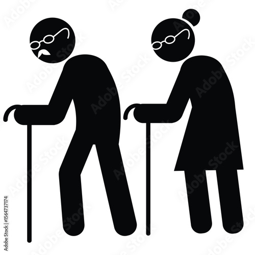 Elder People Icon on white background Illustration design. vector