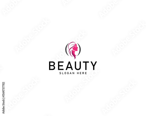 Beauty logo template for woman with natural organic concept Premium Vector