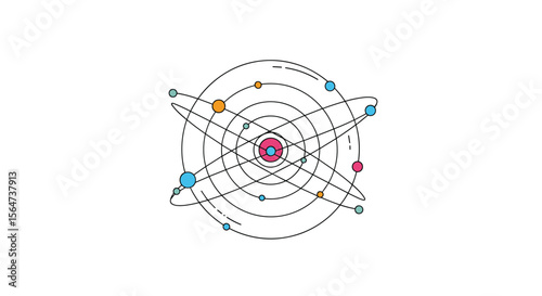 Depiction of Atoms Electrons Orbiting the Nucleus